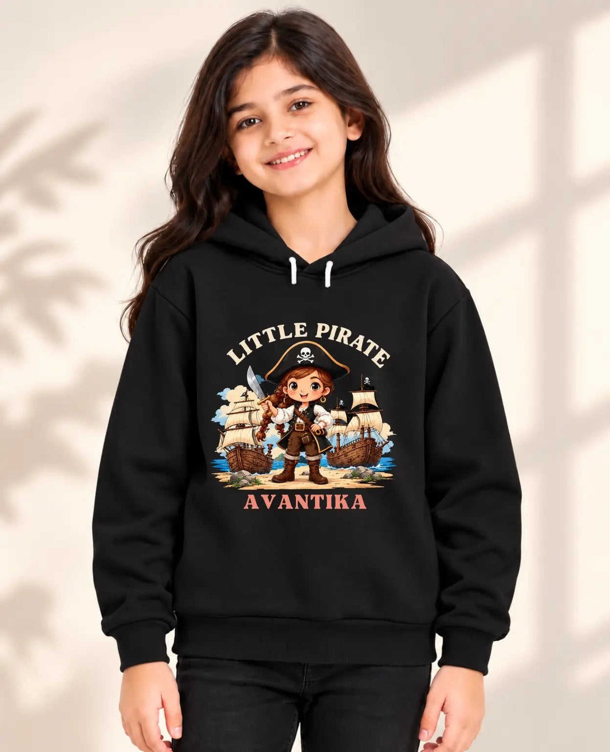 Little Captain Kid Cotton Custom Hoodie Swiftsoul