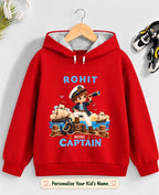 Little Captain Kid Cotton Custom Hoodie Swiftsoul