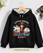 Little Captain Kid Cotton Custom Hoodie Swiftsoul