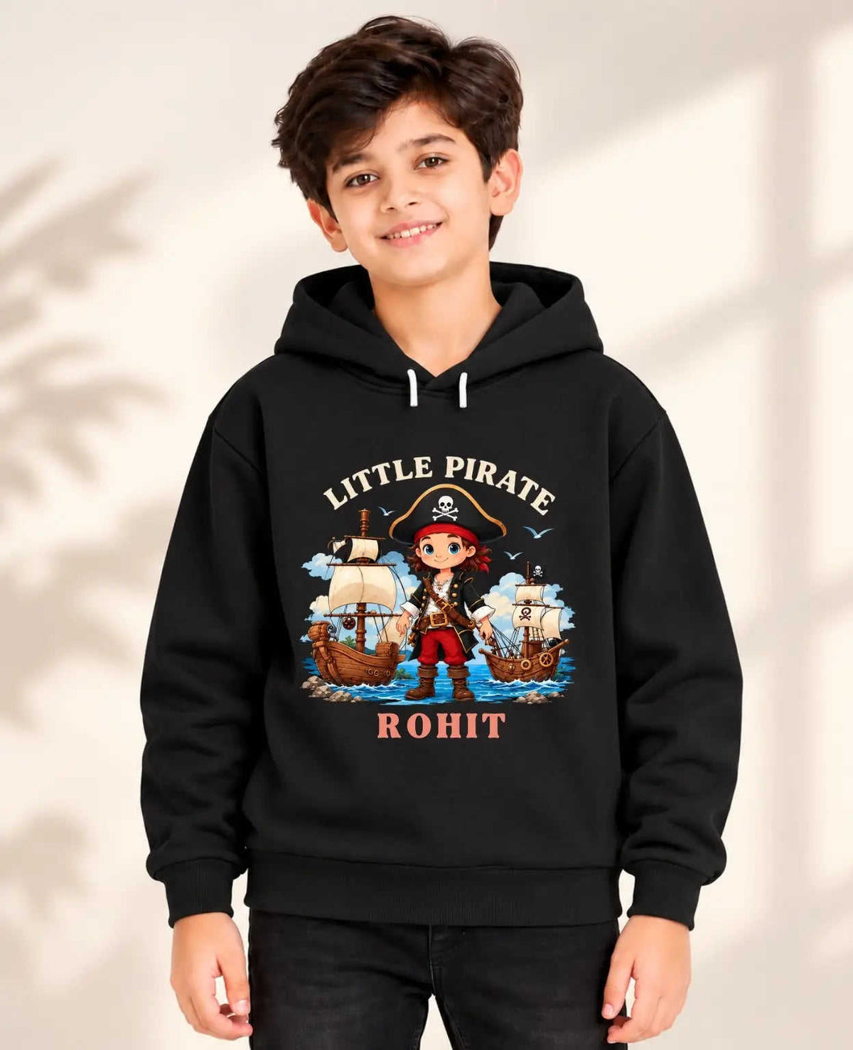Little Captain Kid Cotton Custom Hoodie Swiftsoul