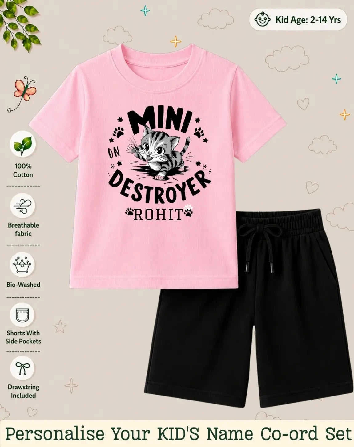 Little Mischief Makers Custom Kid Co-ord Set Swiftsoul