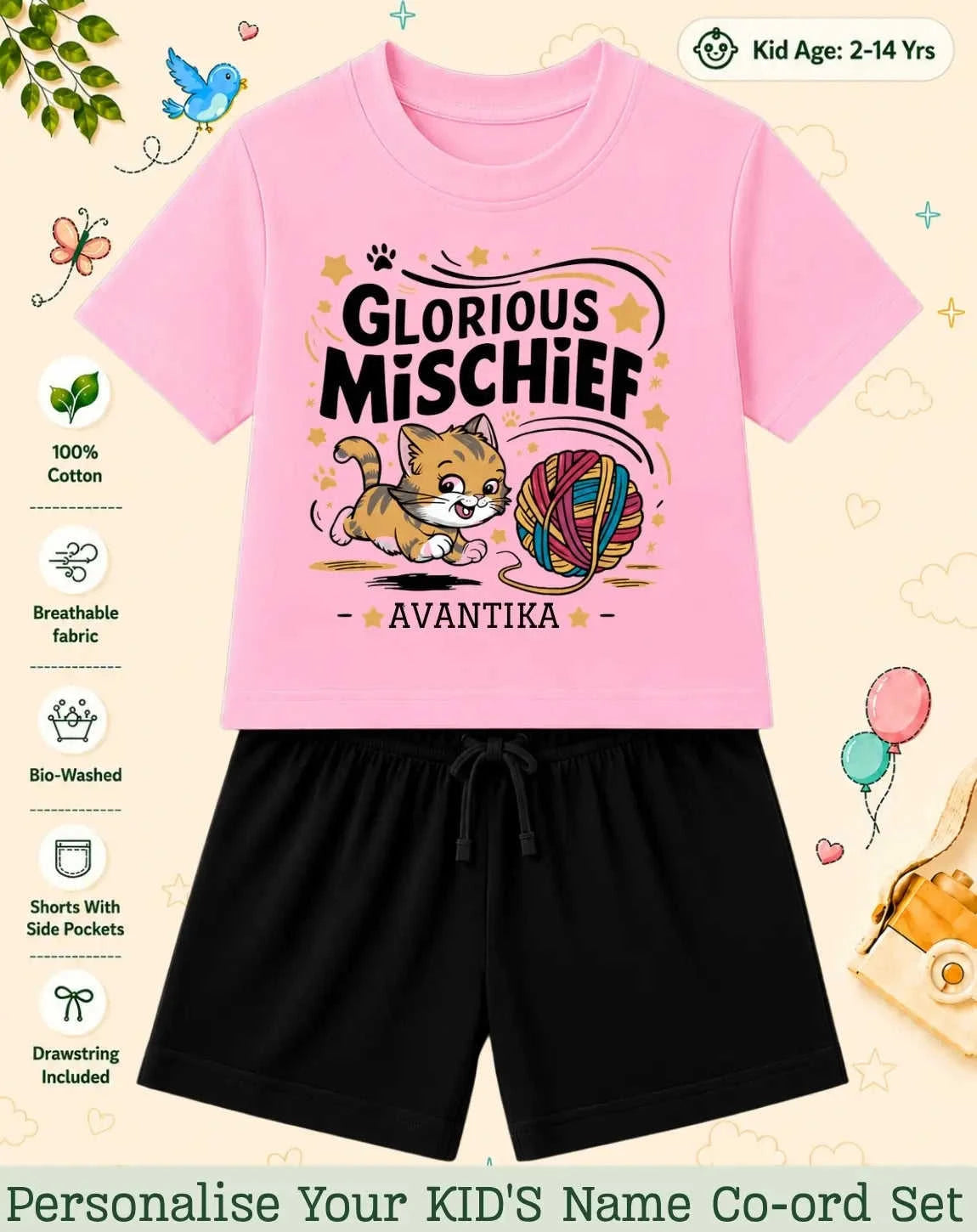 Little Mischief Makers Custom Kid Co-ord Set Swiftsoul