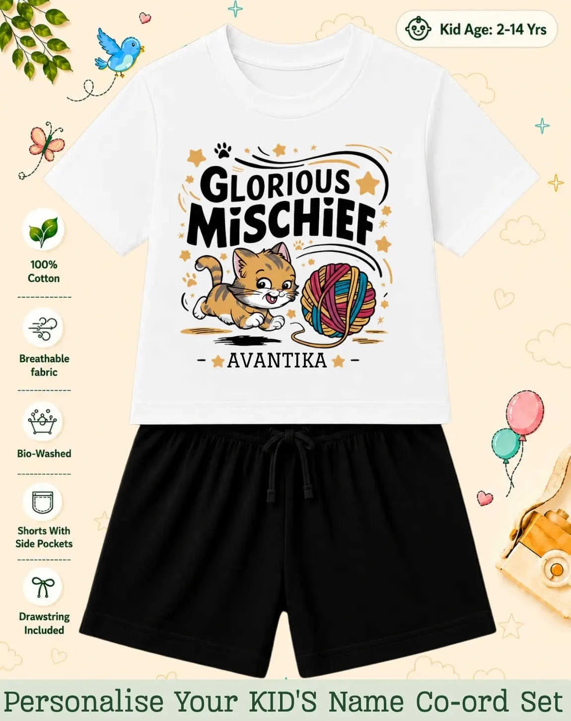 Little Mischief Makers Custom Kid Co-ord Set Swiftsoul