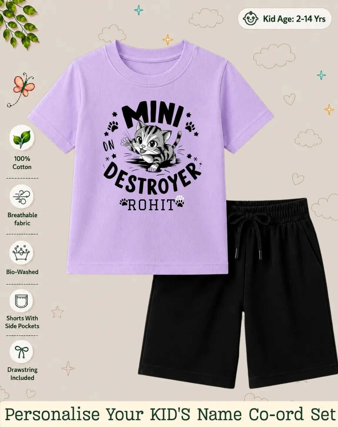 Little Mischief Makers Custom Kid Co-ord Set Swiftsoul