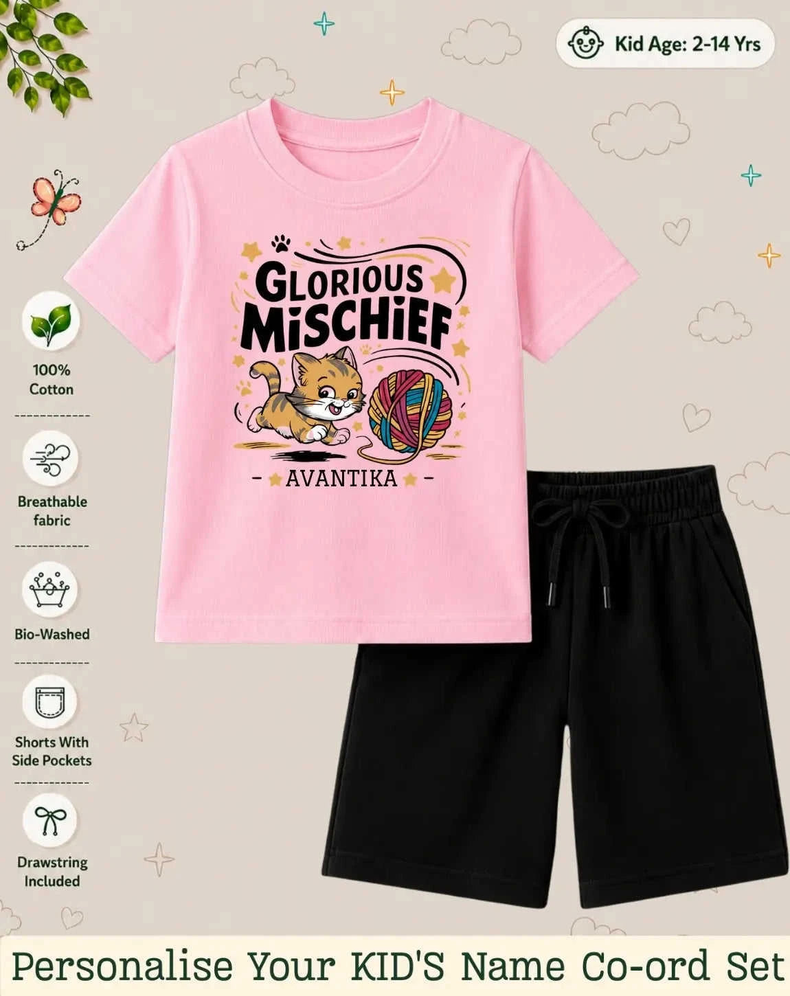 Little Mischief Makers Custom Kid Co-ord Set Swiftsoul
