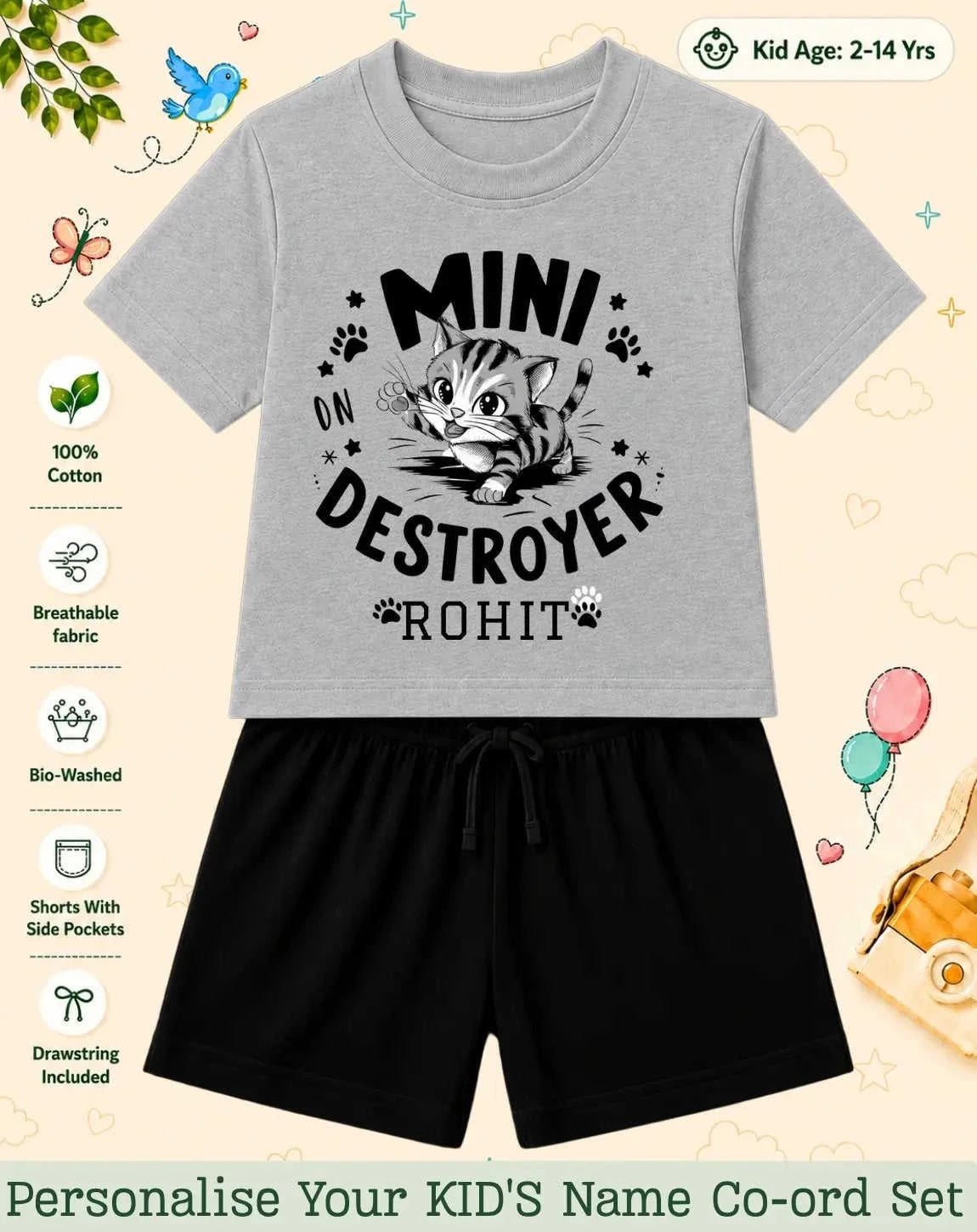 Little Mischief Makers Custom Kid Co-ord Set Swiftsoul