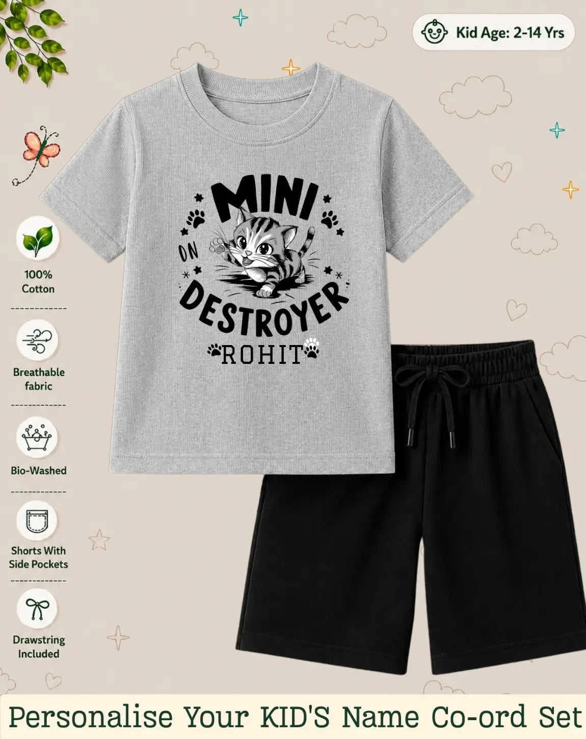 Little Mischief Makers Custom Kid Co-ord Set Swiftsoul