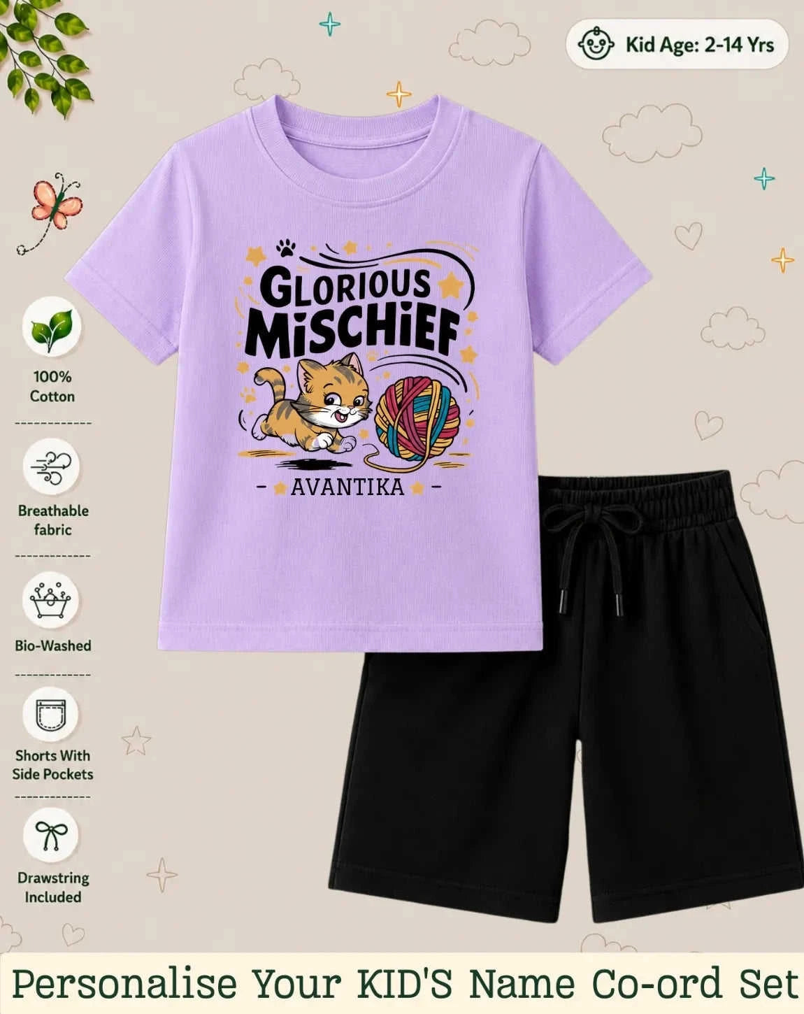 Little Mischief Makers Custom Kid's Co-ord Set Swiftsoul