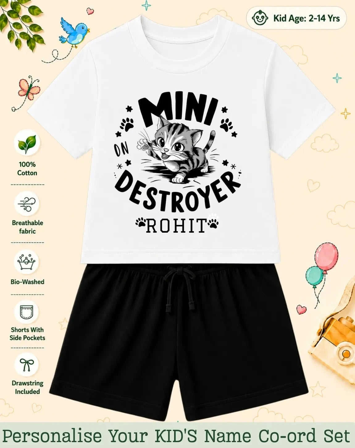 Little Mischief Makers Custom Kid's Co-ord Set Swiftsoul