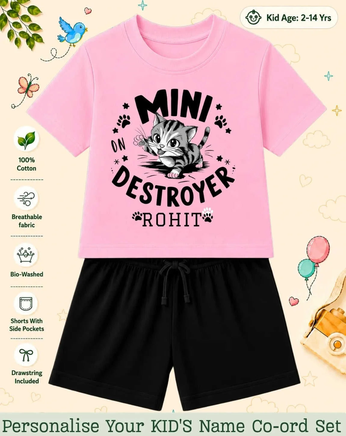 Little Mischief Makers Custom Kid's Co-ord Set Swiftsoul
