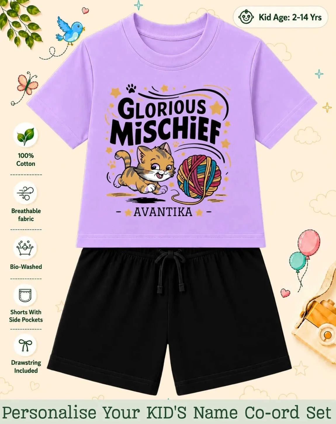 Little Mischief Makers Custom Kid's Co-ord Set Swiftsoul