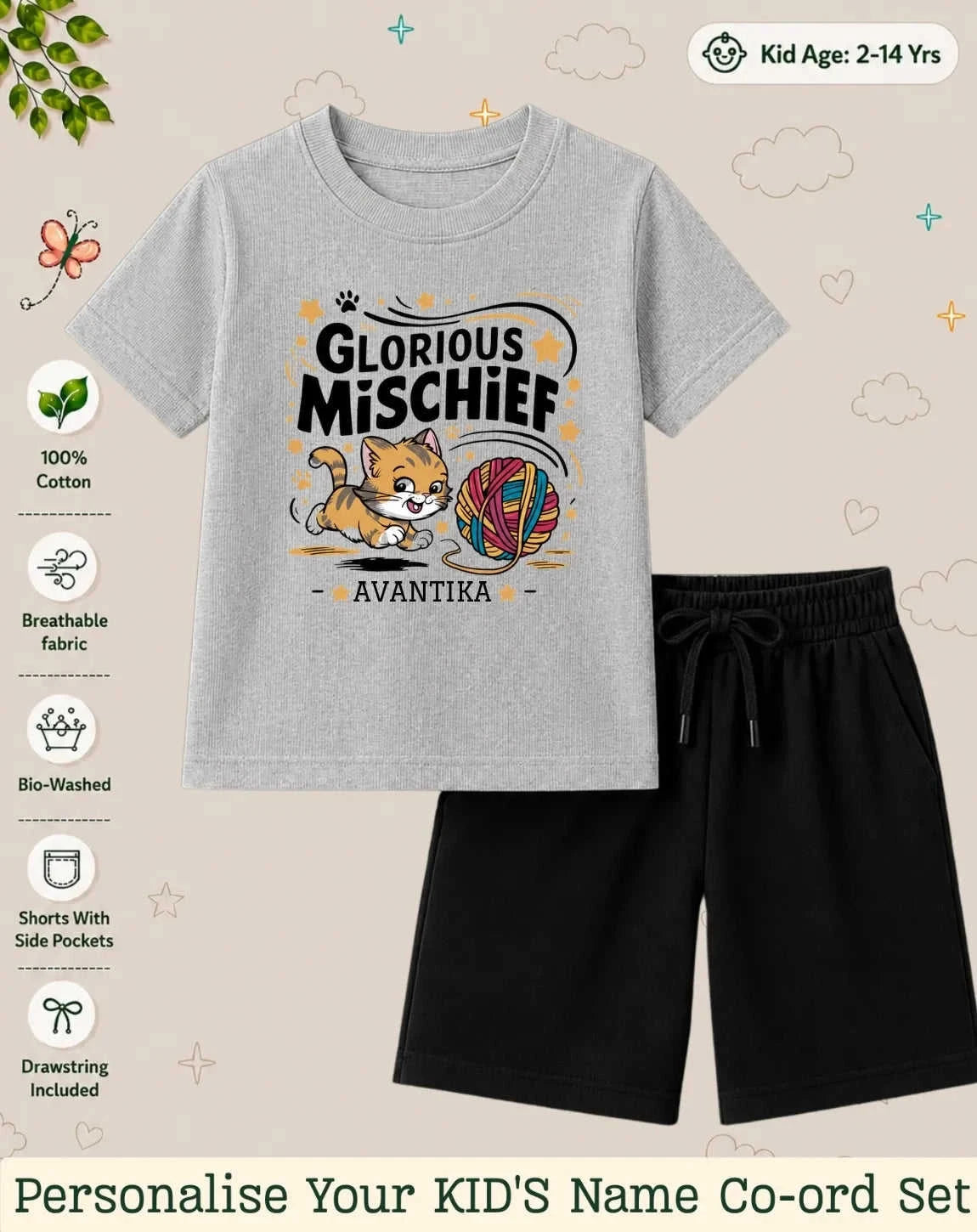 Little Mischief Makers Custom Kid's Co-ord Set Swiftsoul