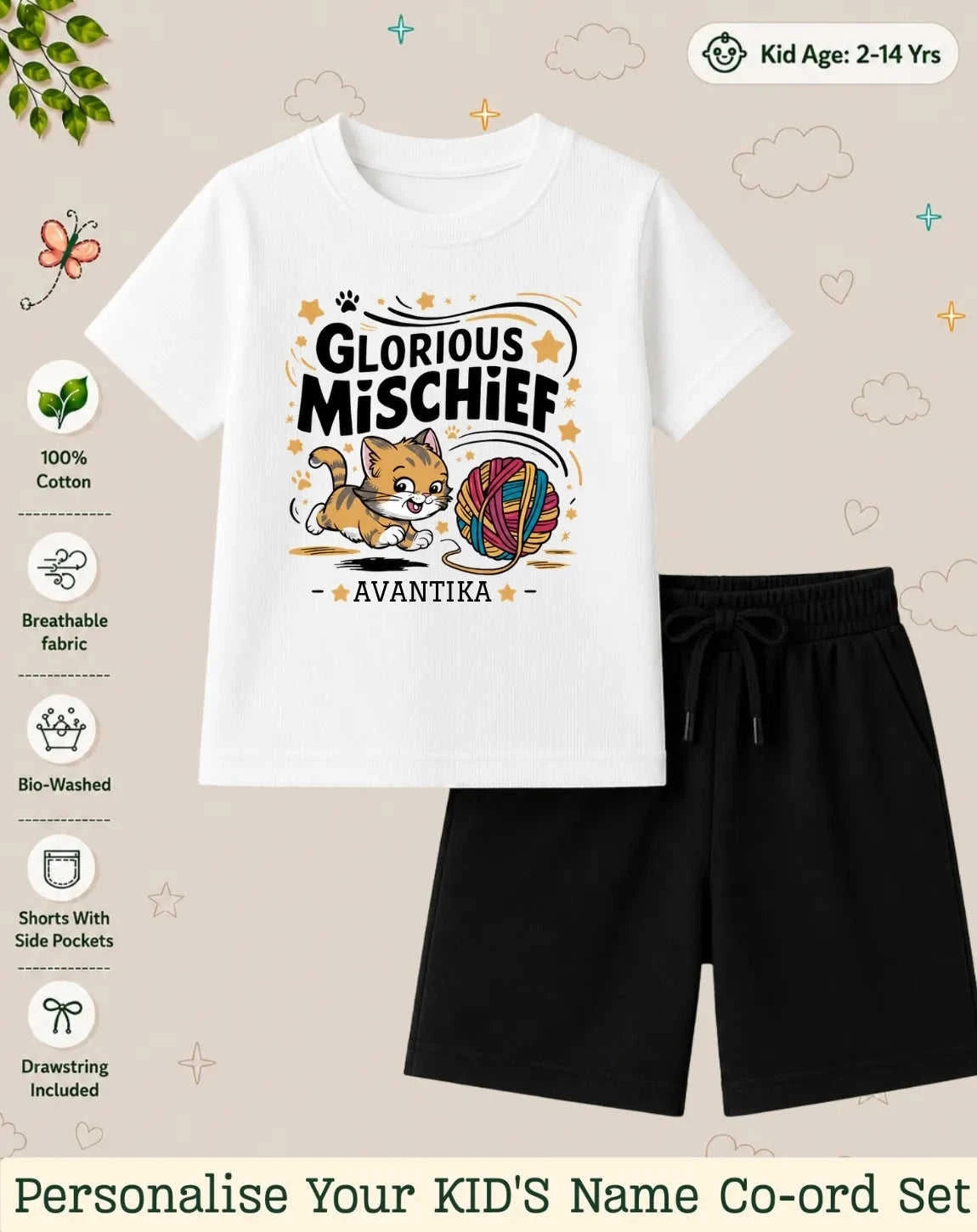 Little Mischief Makers Custom Kid's Co-ord Set Swiftsoul