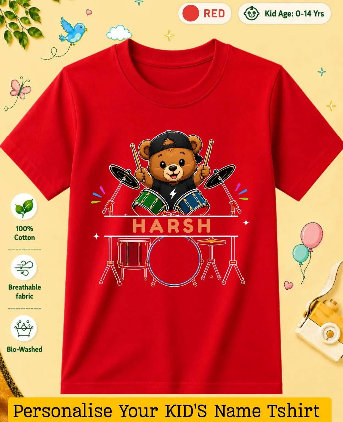 Little Musician Custom Kid Cotton Tshirt Swiftsoul
