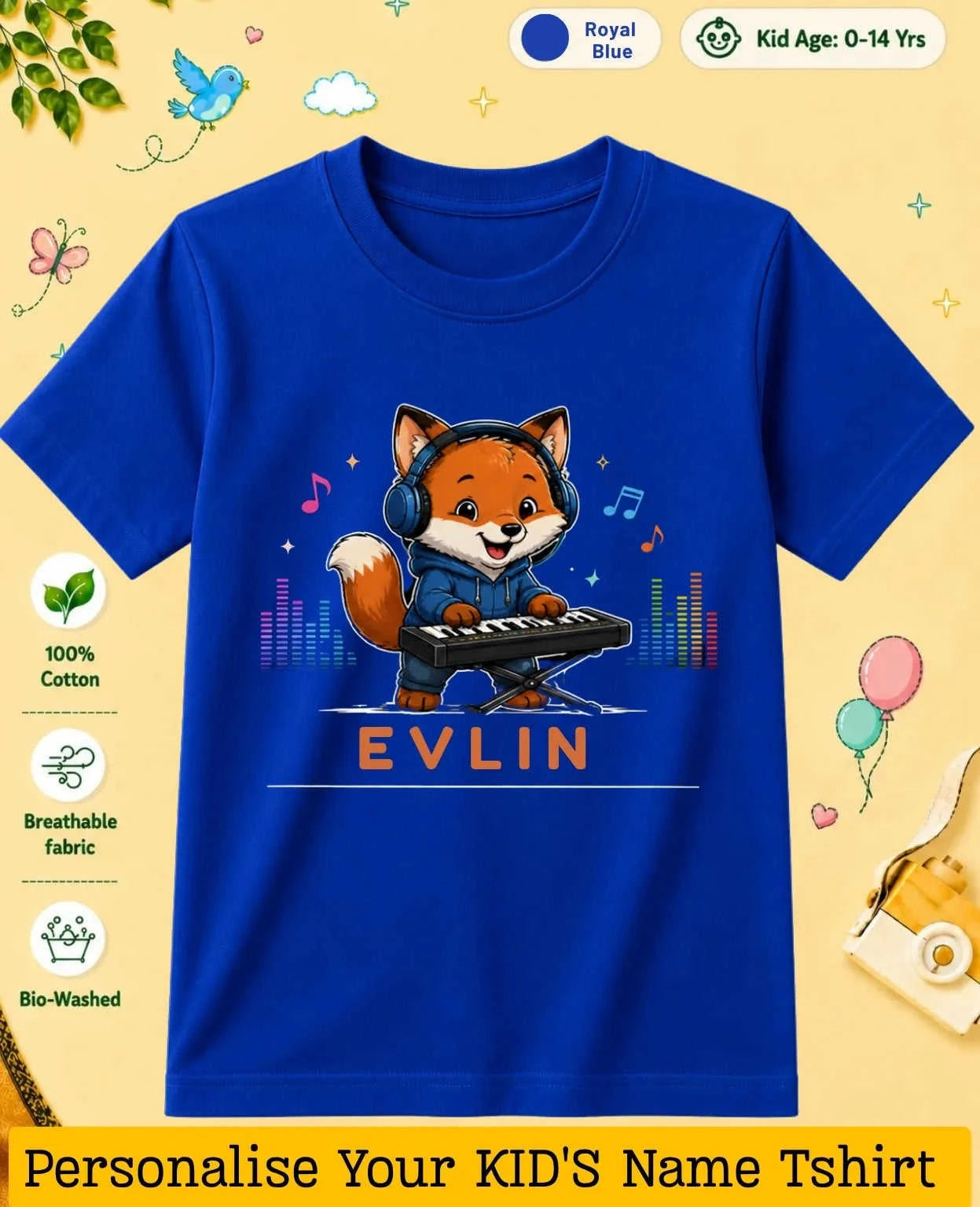 Little Musician Custom Kid Cotton Tshirt Swiftsoul