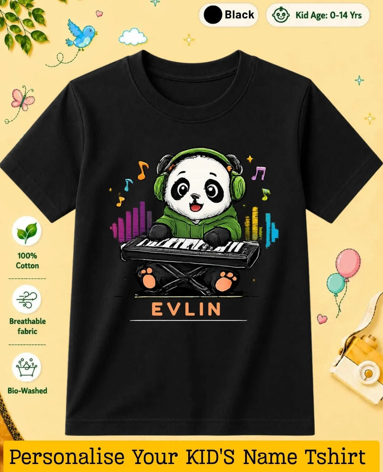 Little Musician Custom Kid Cotton Tshirt Swiftsoul