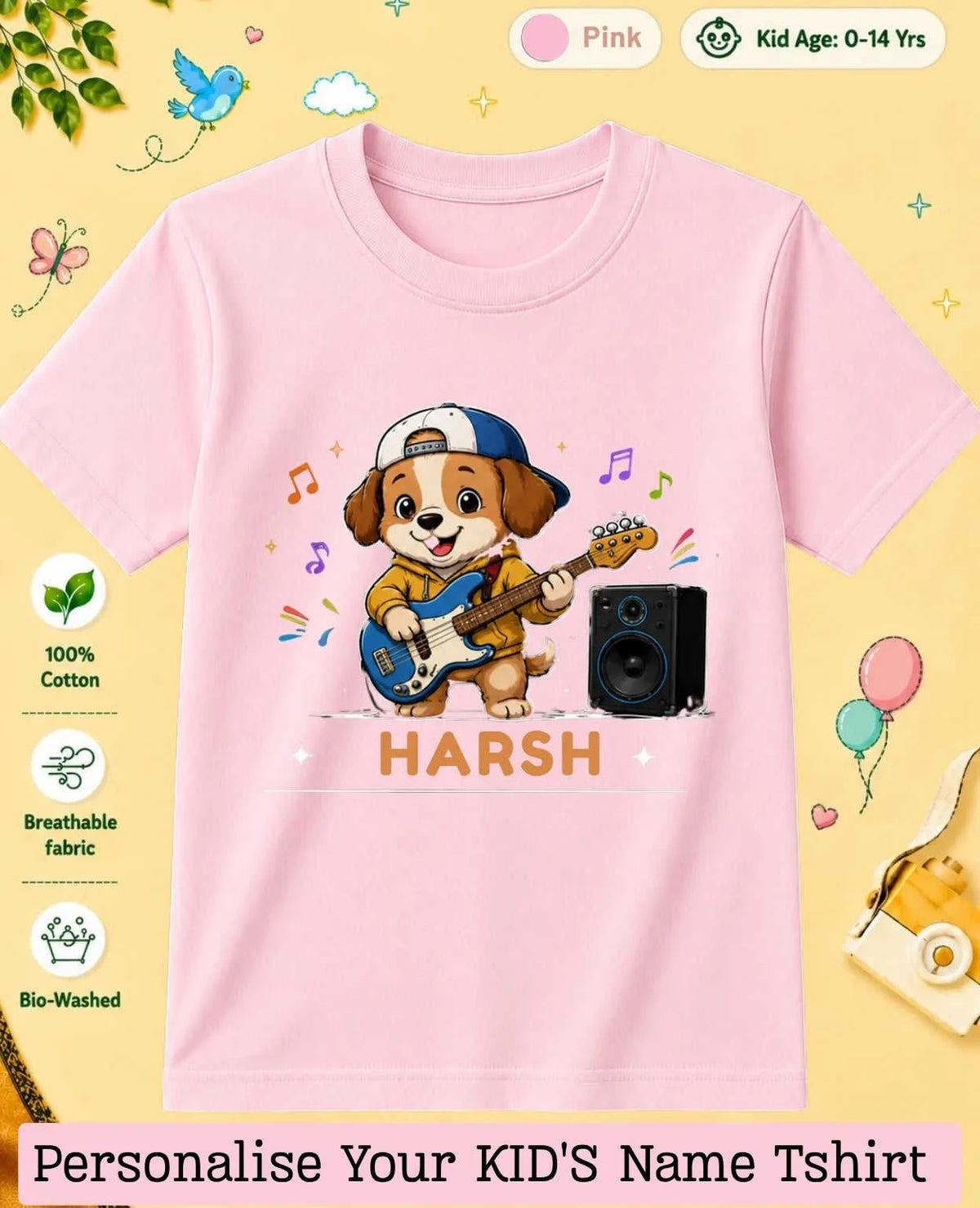 Little Musician Custom Kid Cotton Tshirt Swiftsoul