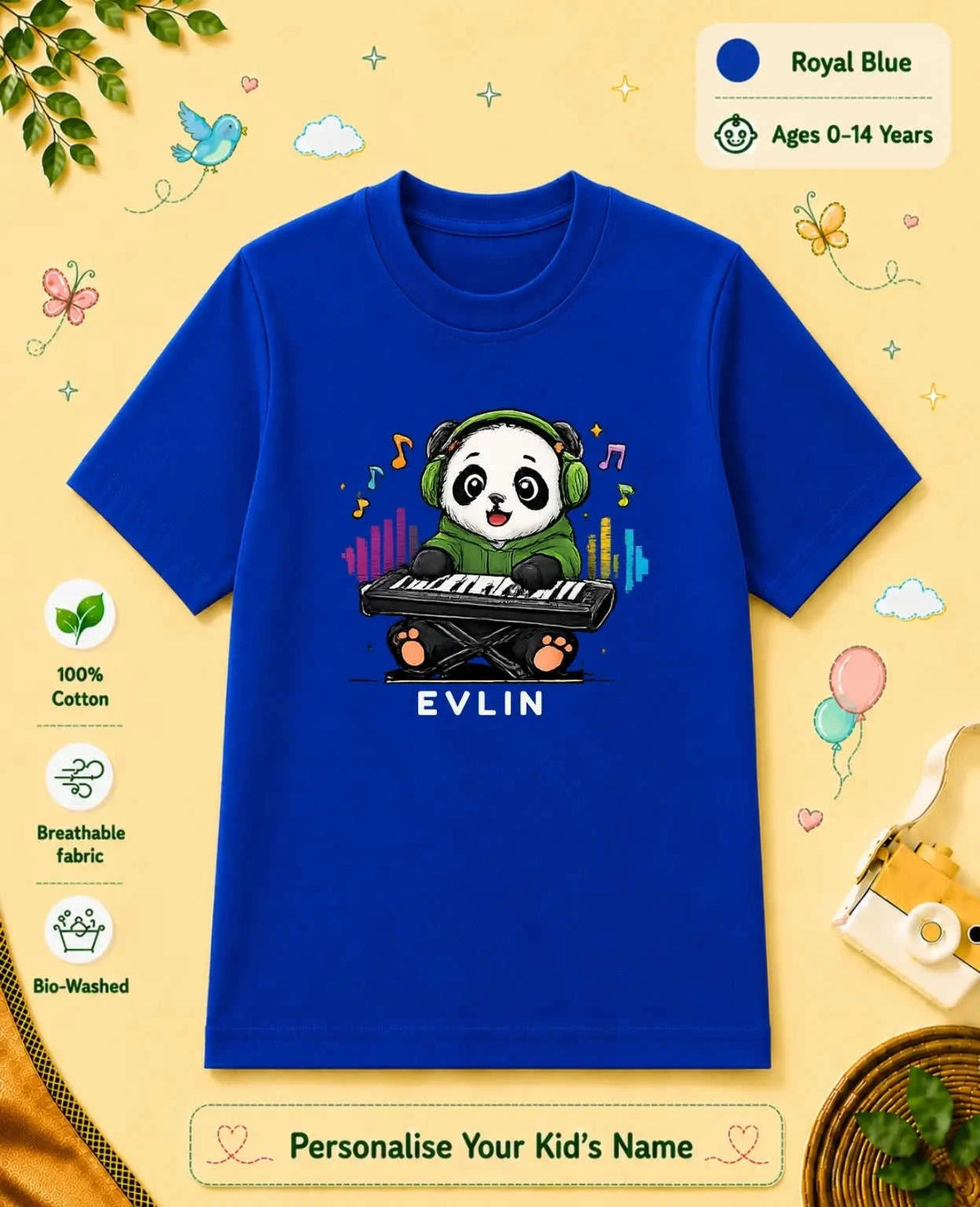 Little Musician Custom Kid Cotton Tshirt Swiftsoul