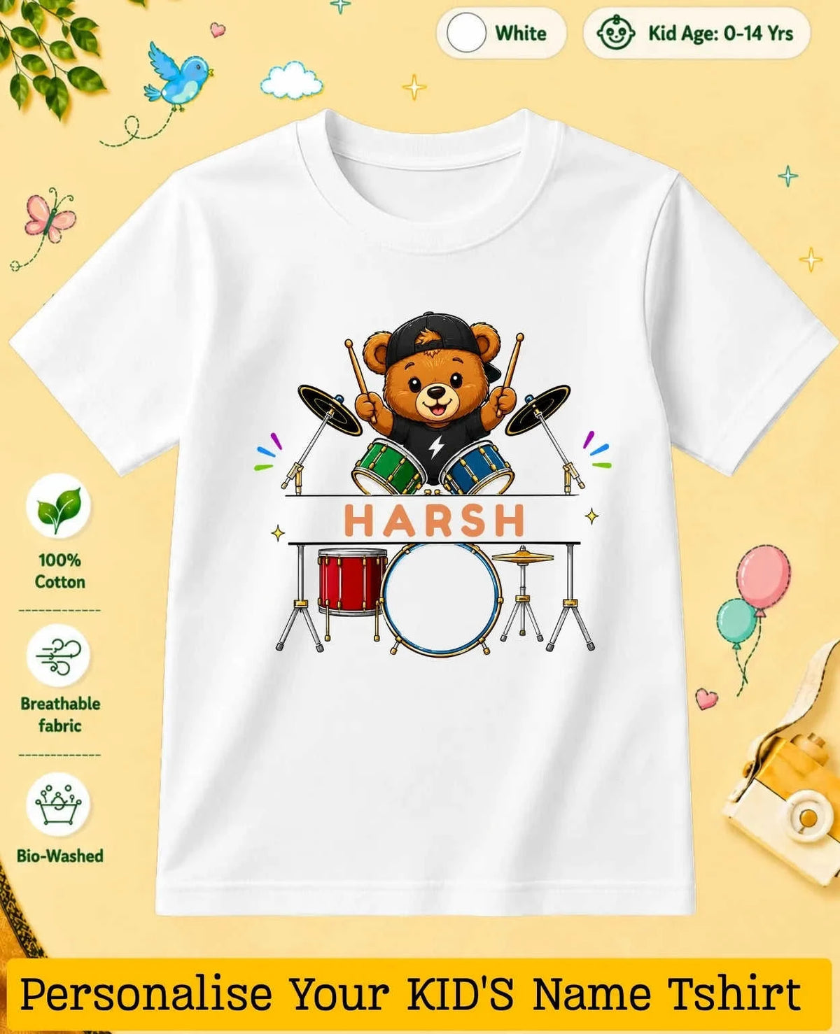 Little Musician Custom Kid Cotton Tshirt Swiftsoul