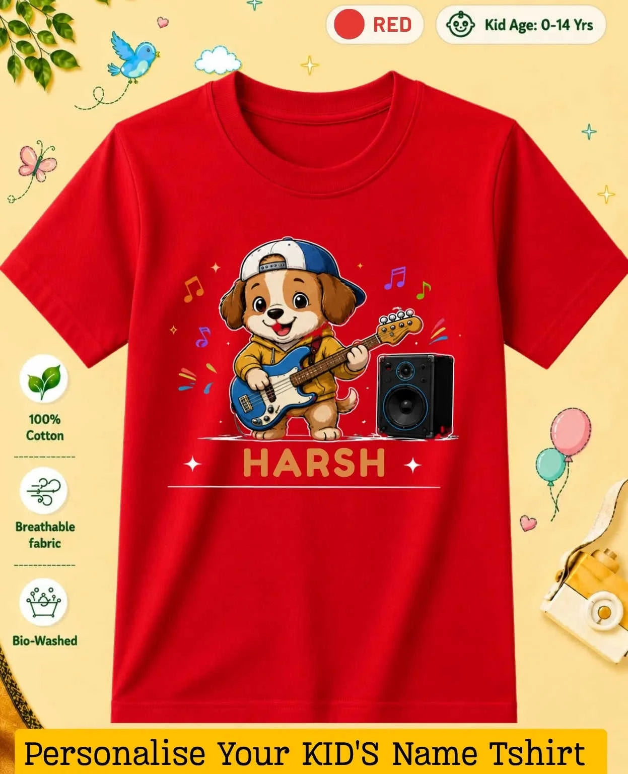 Little Musician Custom Kid Cotton Tshirt Swiftsoul