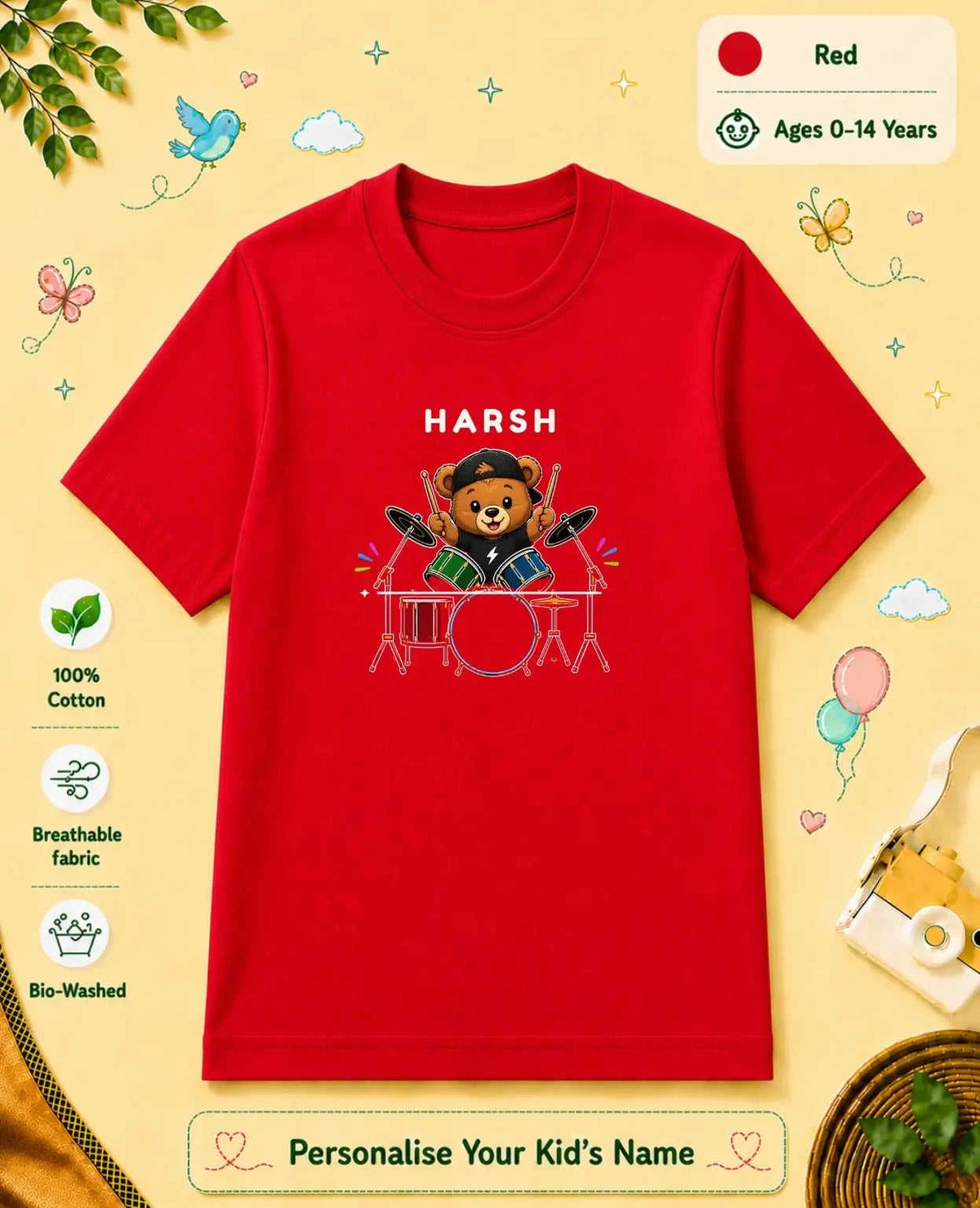 Little Musician Custom Kid Cotton Tshirt Swiftsoul