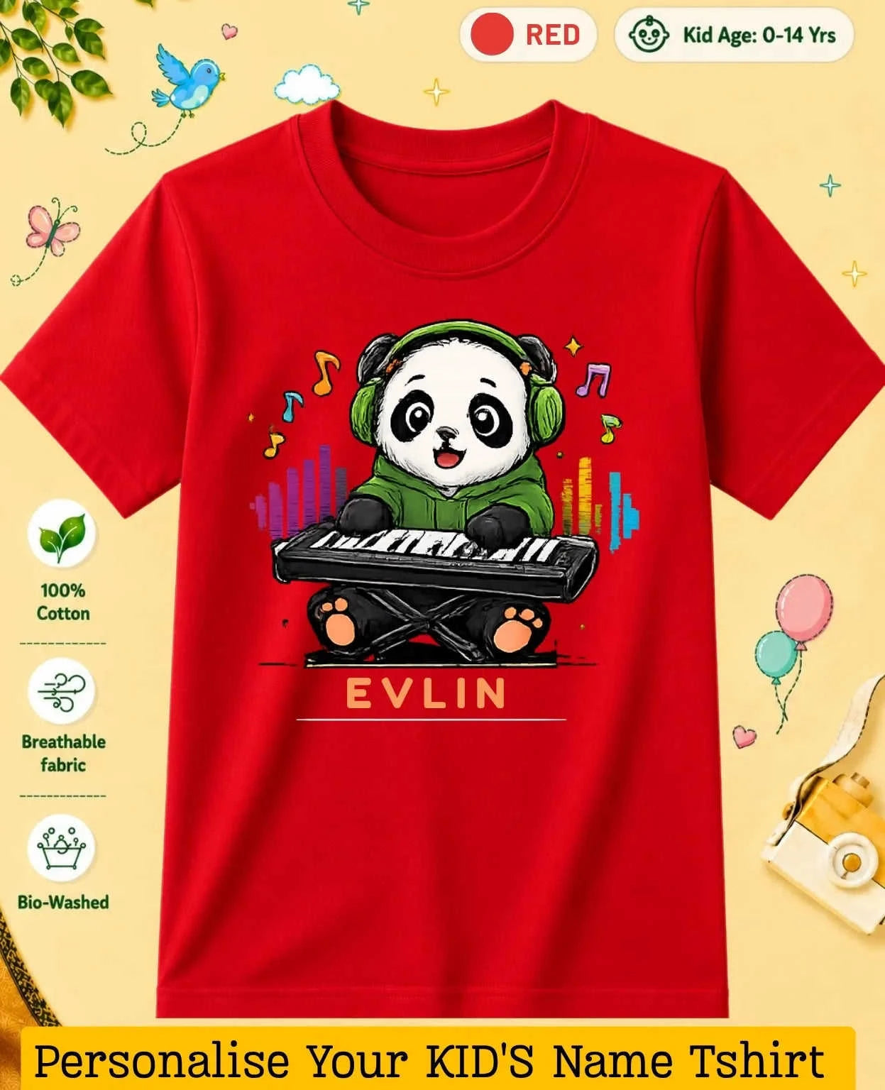 Little Musician Custom Kid Cotton Tshirt Swiftsoul