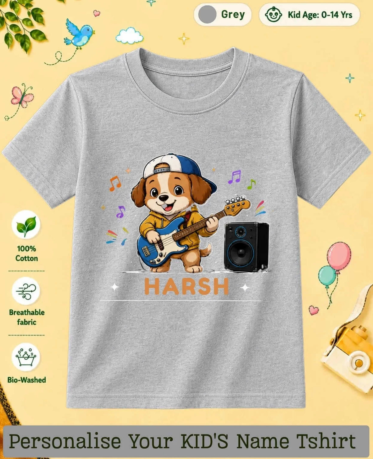 Little Musician Custom Kid Cotton Tshirt Swiftsoul