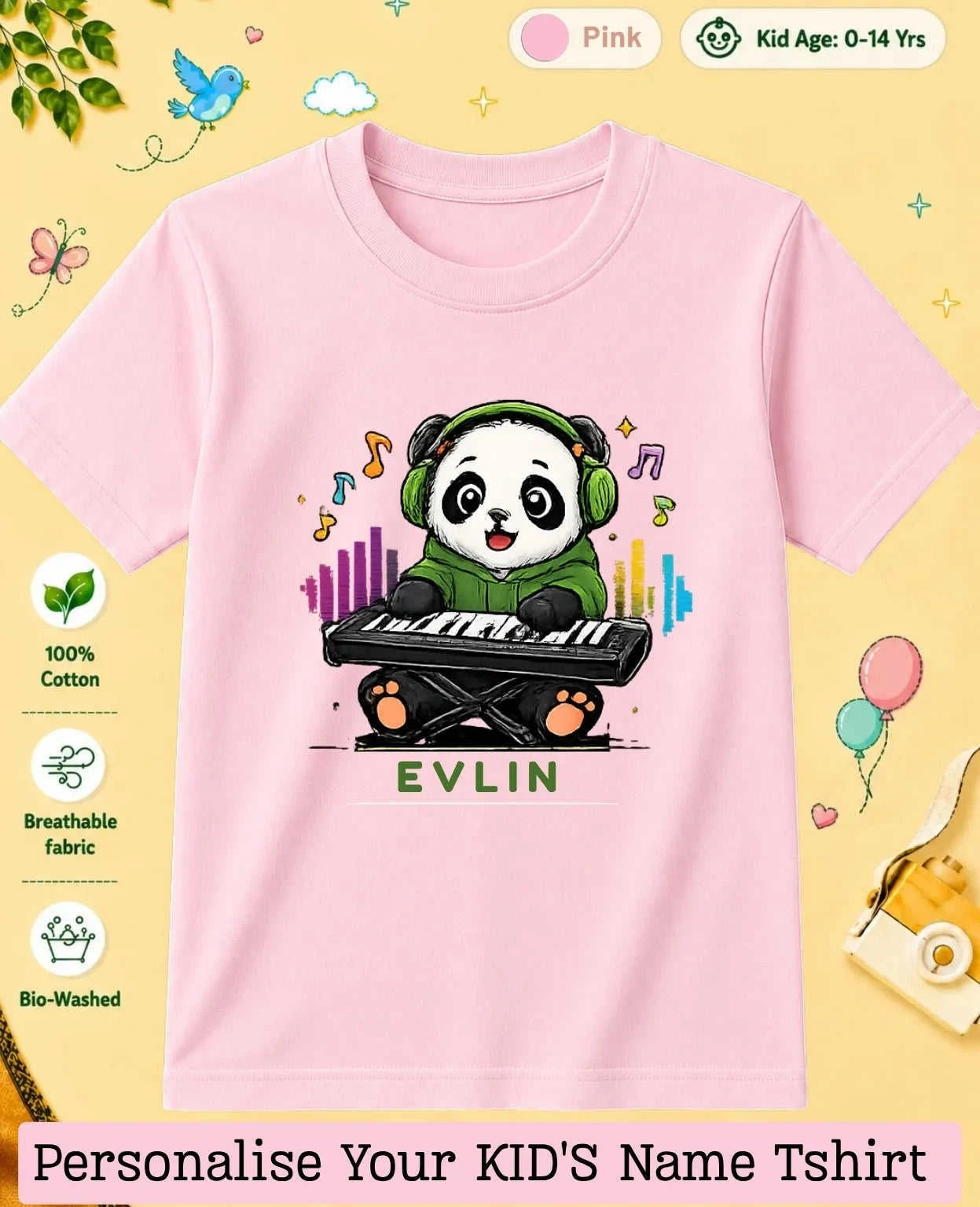 Little Musician Custom Kid Cotton Tshirt Swiftsoul