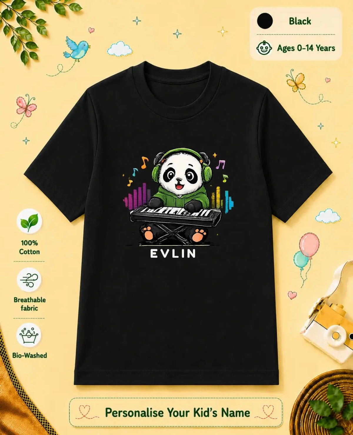 Little Musician Custom Kid Cotton Tshirt Swiftsoul