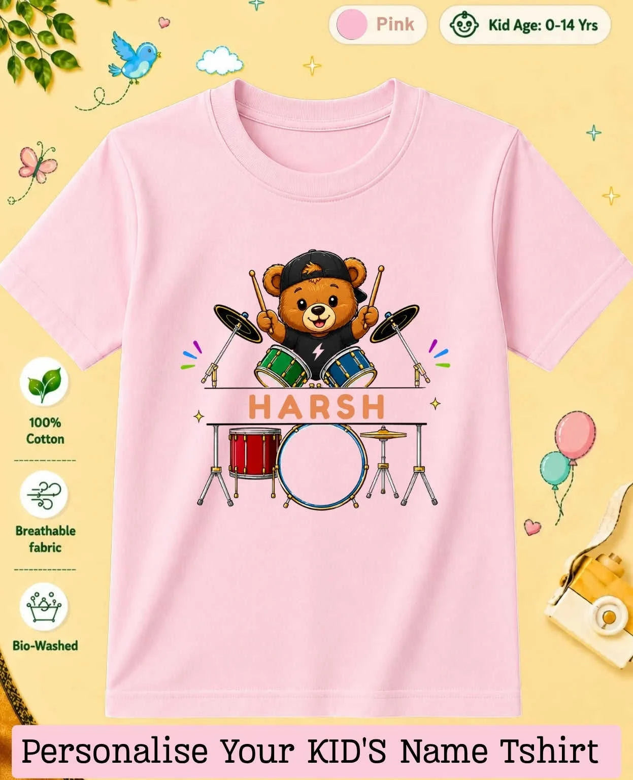 Little Musician Custom Kid Cotton Tshirt Swiftsoul