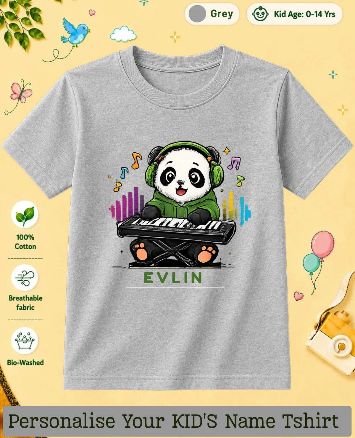 Little Musician Custom Kid Cotton Tshirt Swiftsoul