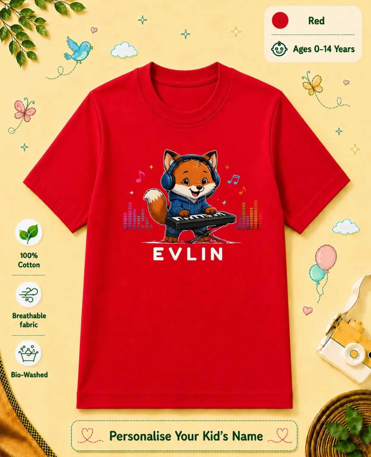 Little Musician Custom Kid Cotton Tshirt Swiftsoul