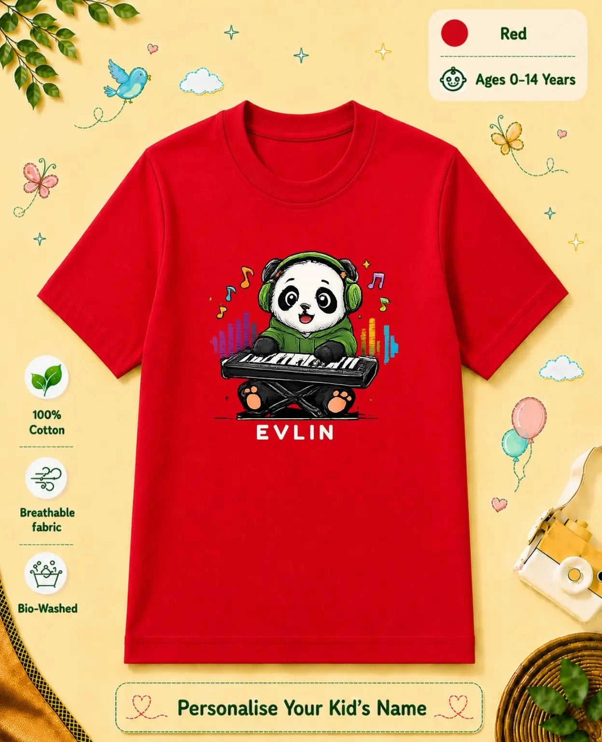 Little Musician Custom Kid Cotton Tshirt Swiftsoul