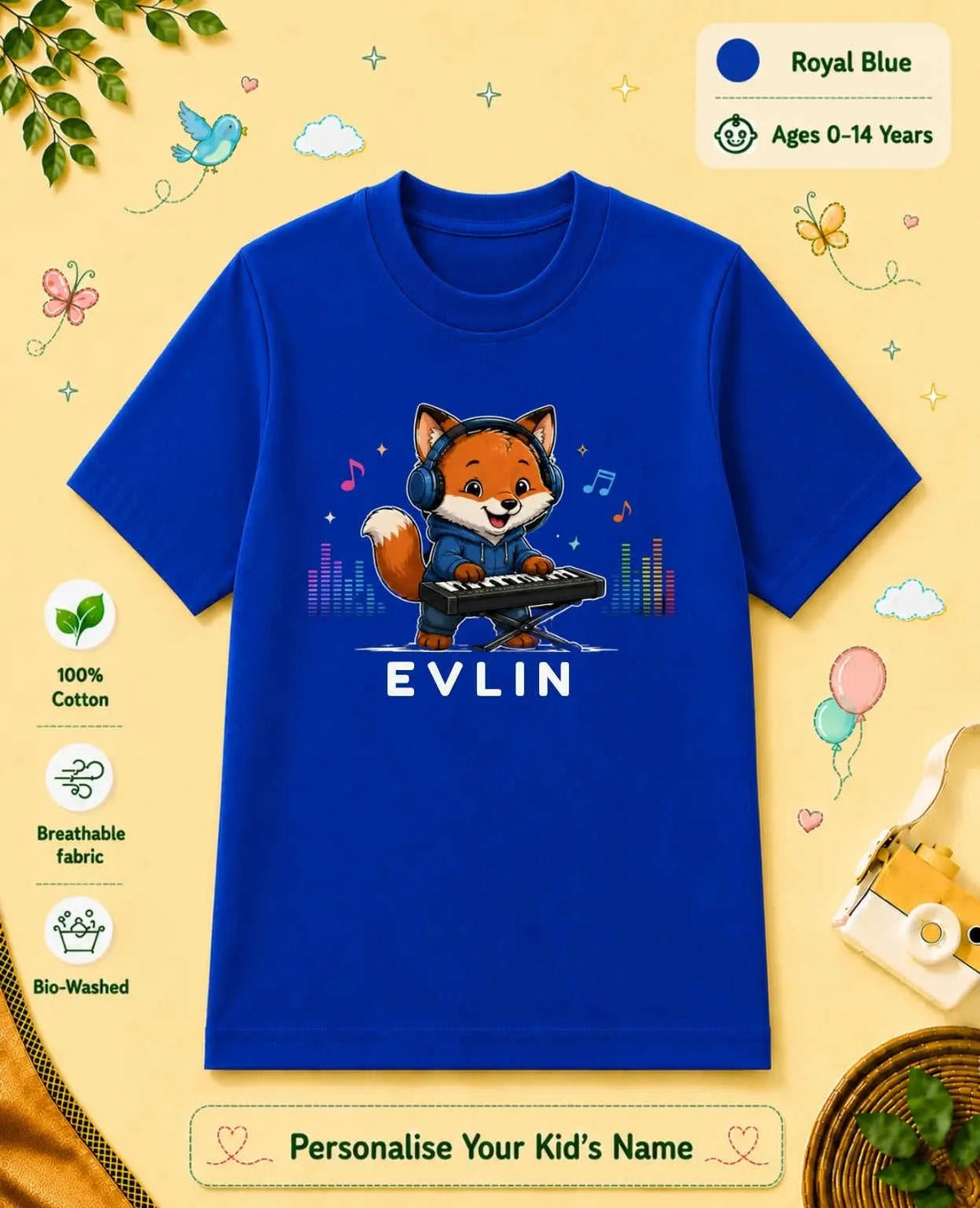 Little Musician Custom Kid Cotton Tshirt Swiftsoul