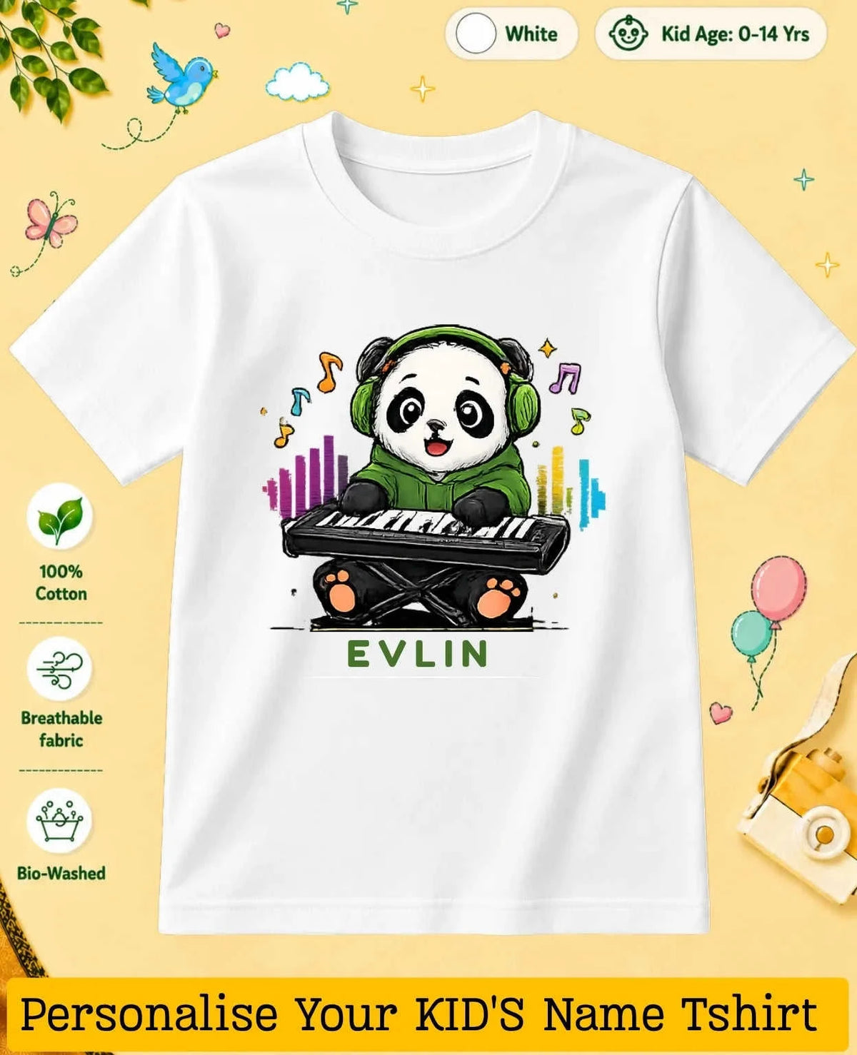 Little Musician Custom Kid Cotton Tshirt Swiftsoul