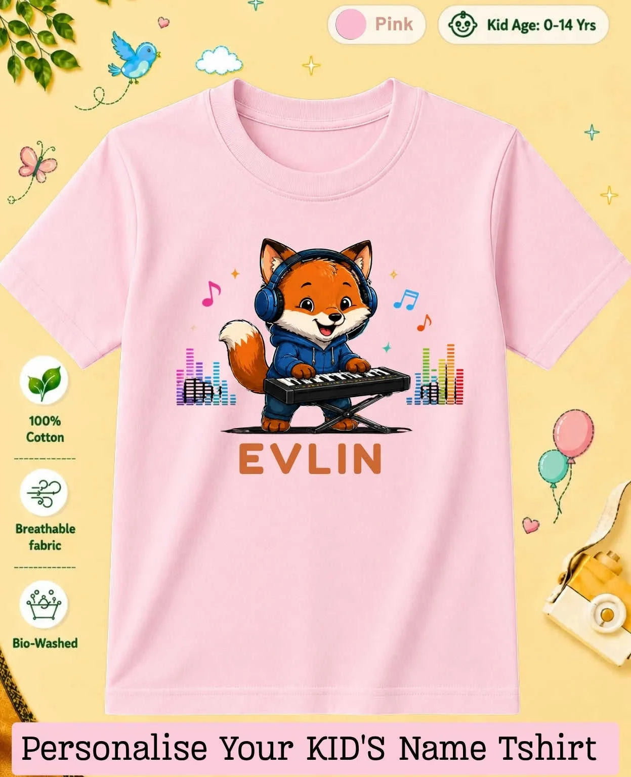 Little Musician Custom Kid Cotton Tshirt Swiftsoul