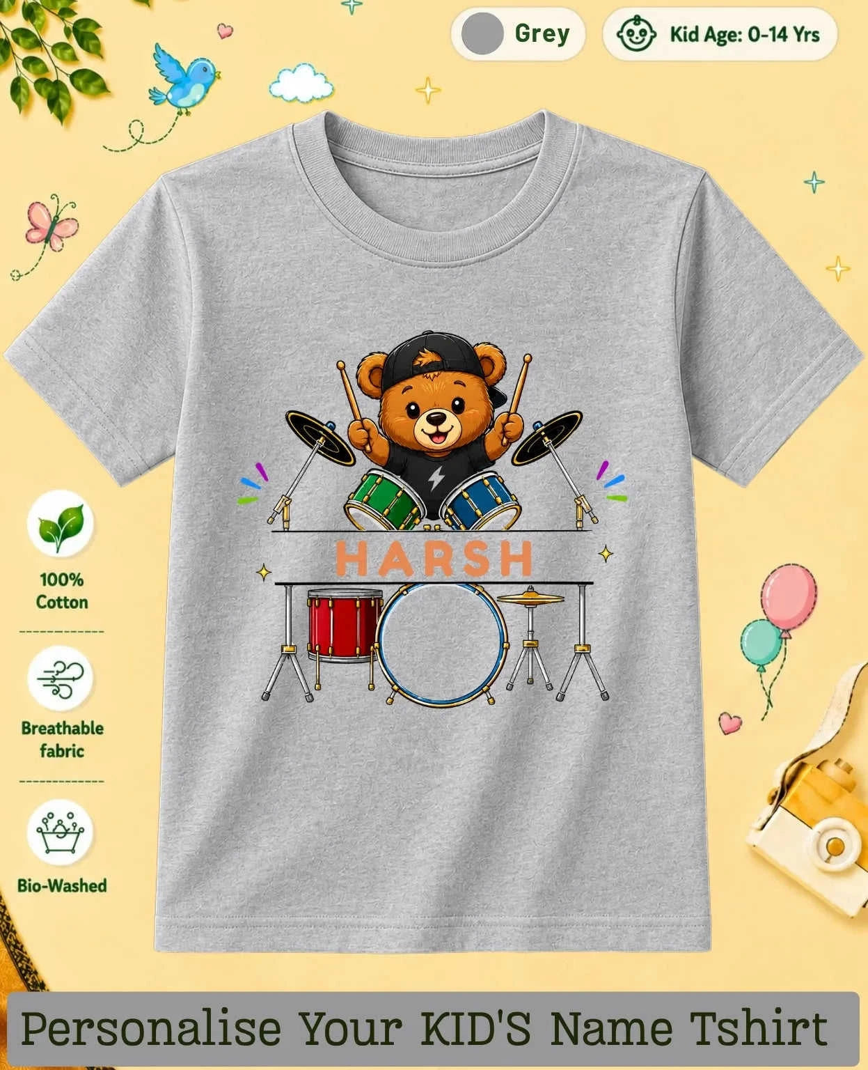 Little Musician Custom Kid Cotton Tshirt Swiftsoul