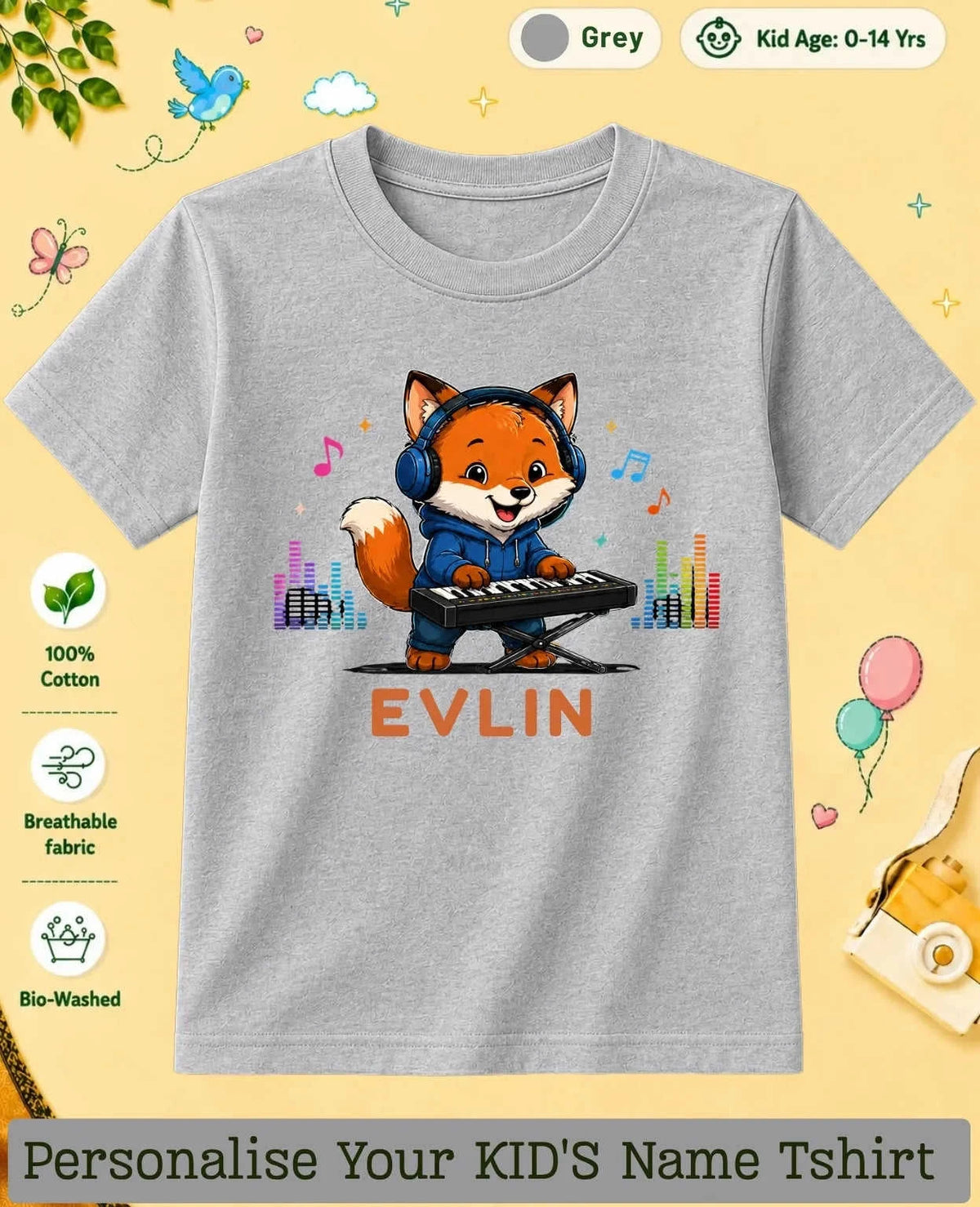 Little Musician Custom Kid Cotton Tshirt Swiftsoul