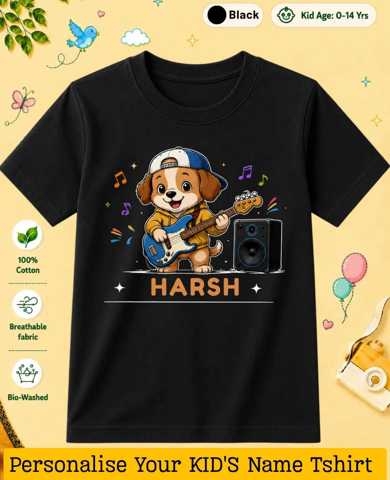 Little Musician Custom Kid Cotton Tshirt Swiftsoul