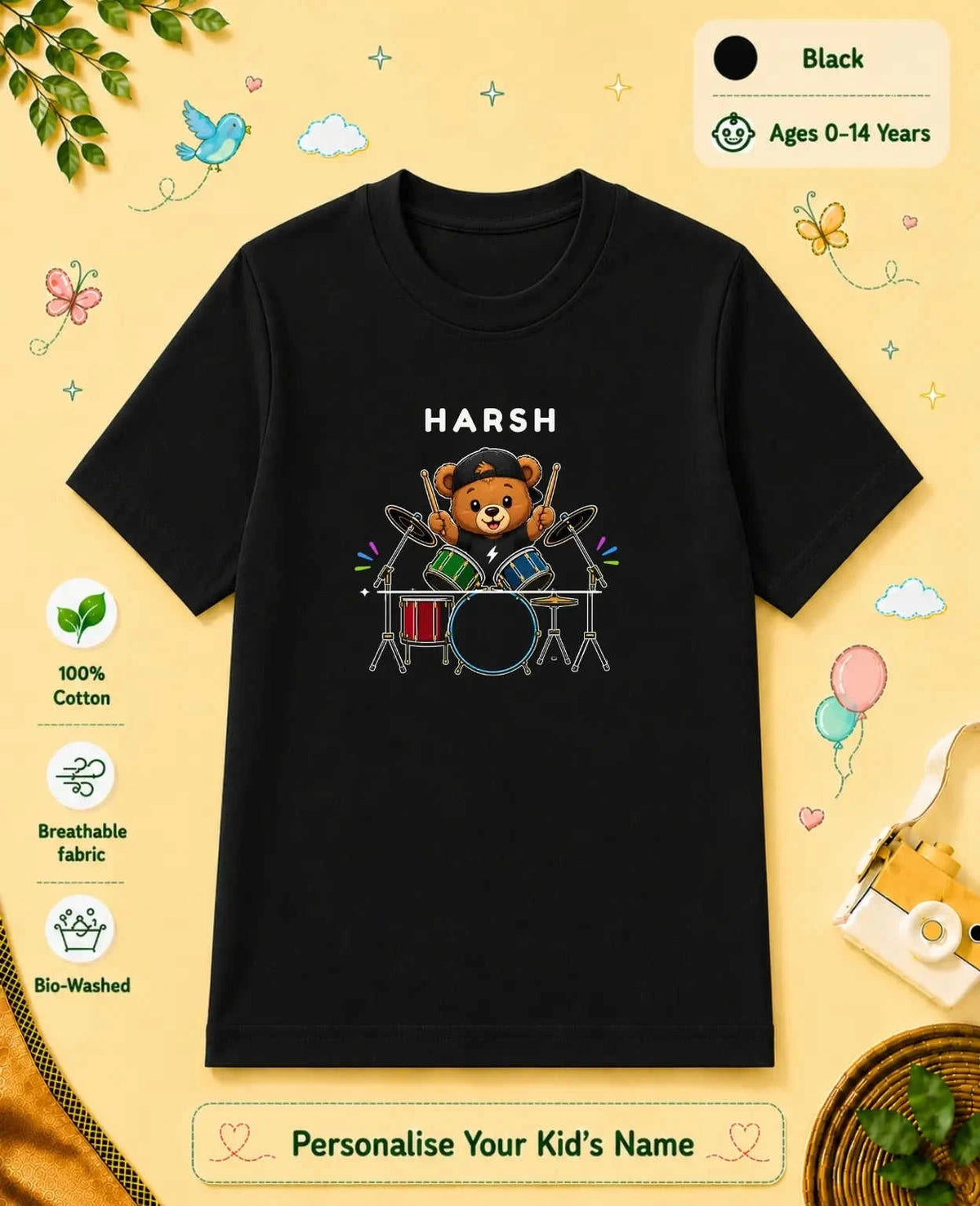 Little Musician Custom Kid Cotton Tshirt Swiftsoul