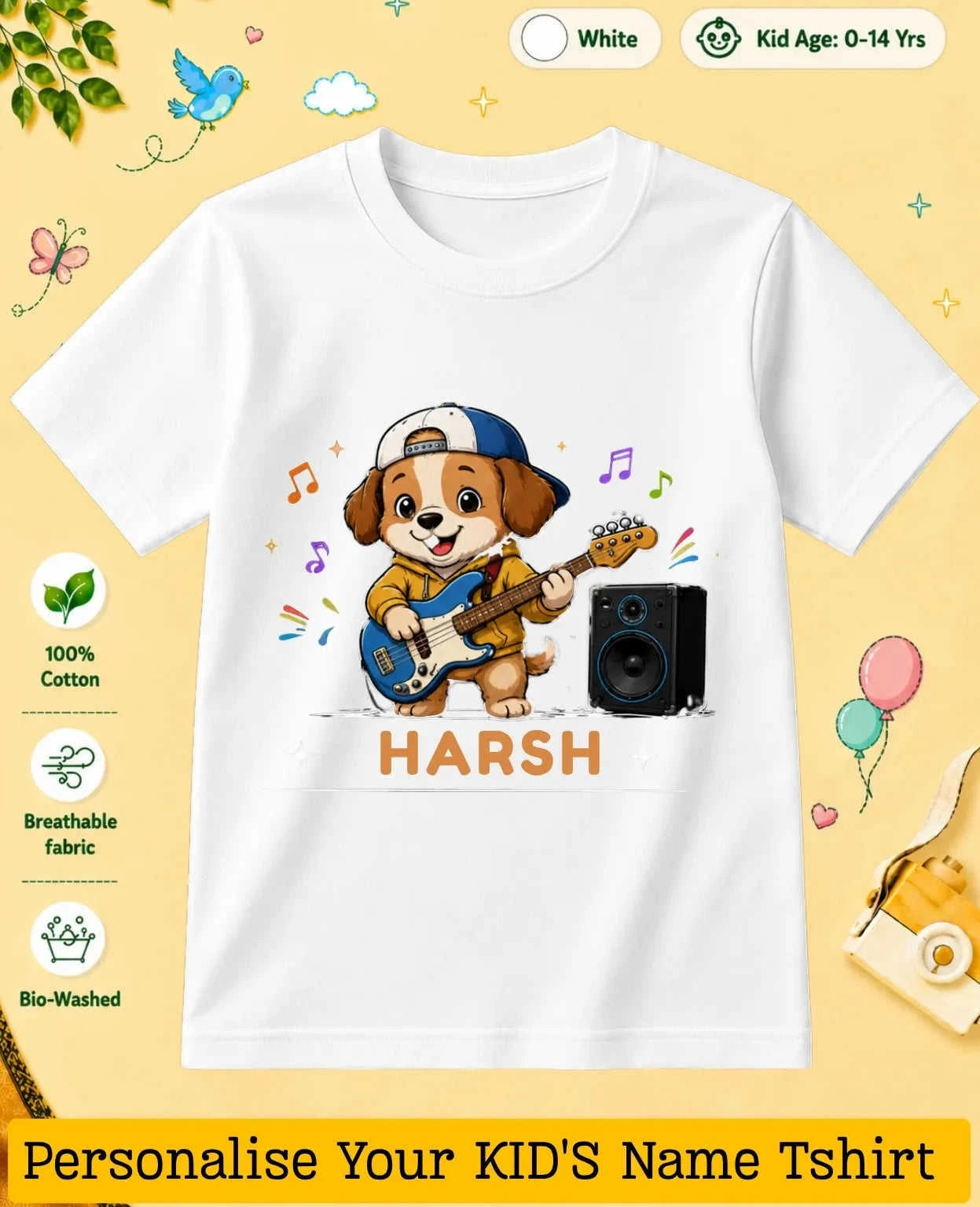 Little Musician Custom Kid Cotton Tshirt Swiftsoul