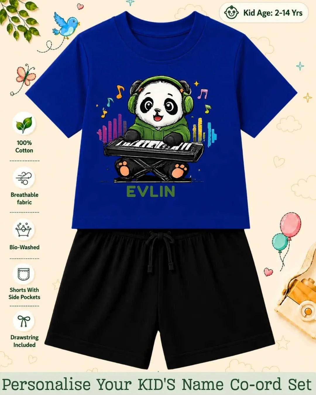 Little Musician Kid Custom Co-ord Set. Swiftsoul