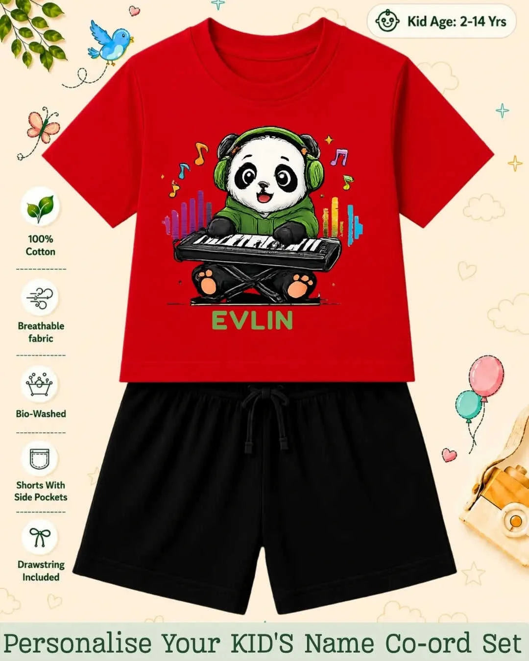 Little Musician Kid Custom Co-ord Set. Swiftsoul