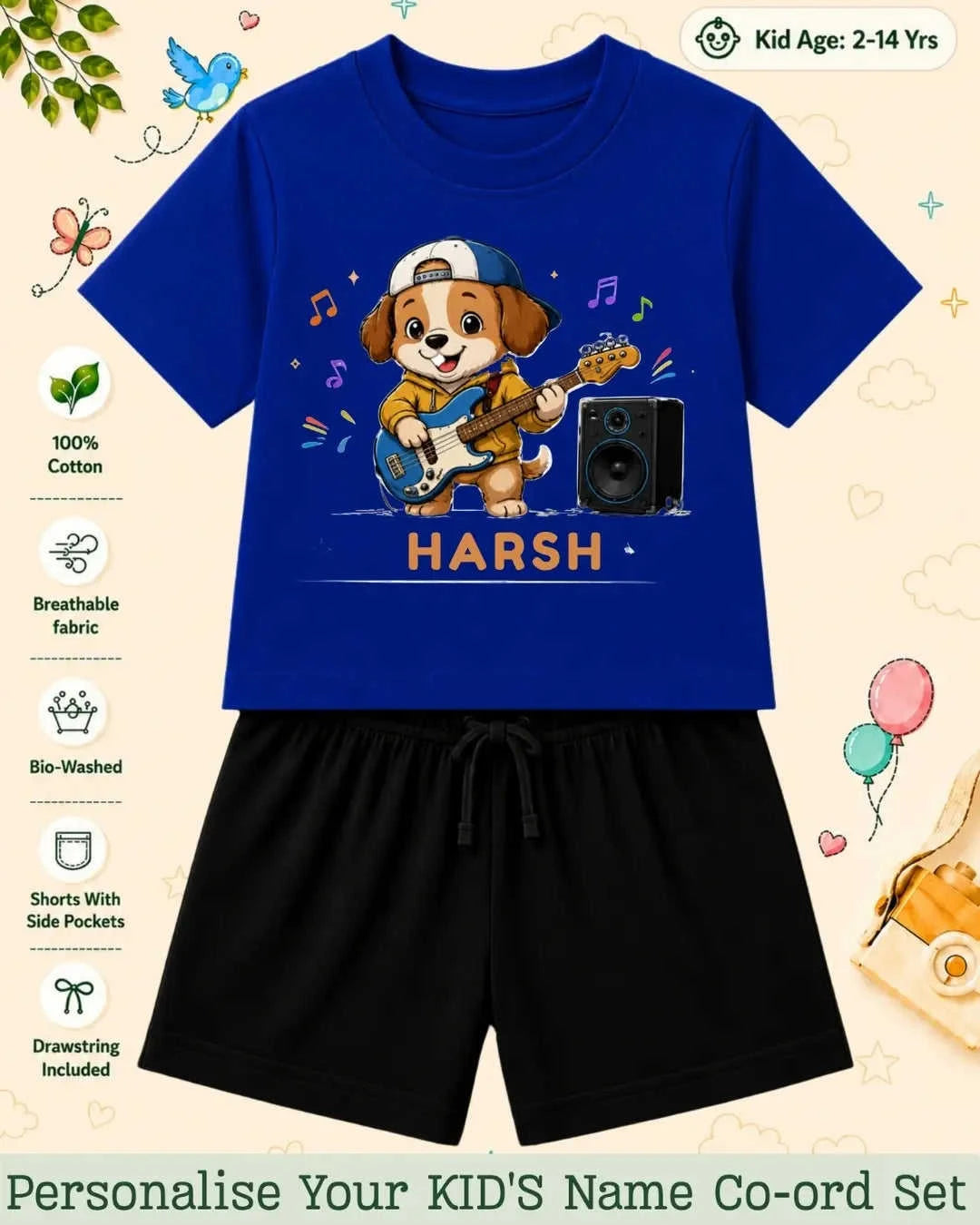 Little Musician Kid Custom Co-ord Set. Swiftsoul