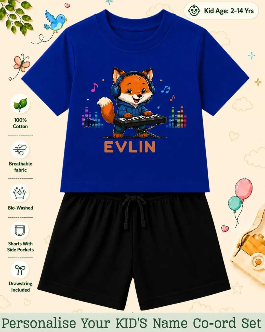 Little Musician Kid Custom Co-ord Set. Swiftsoul