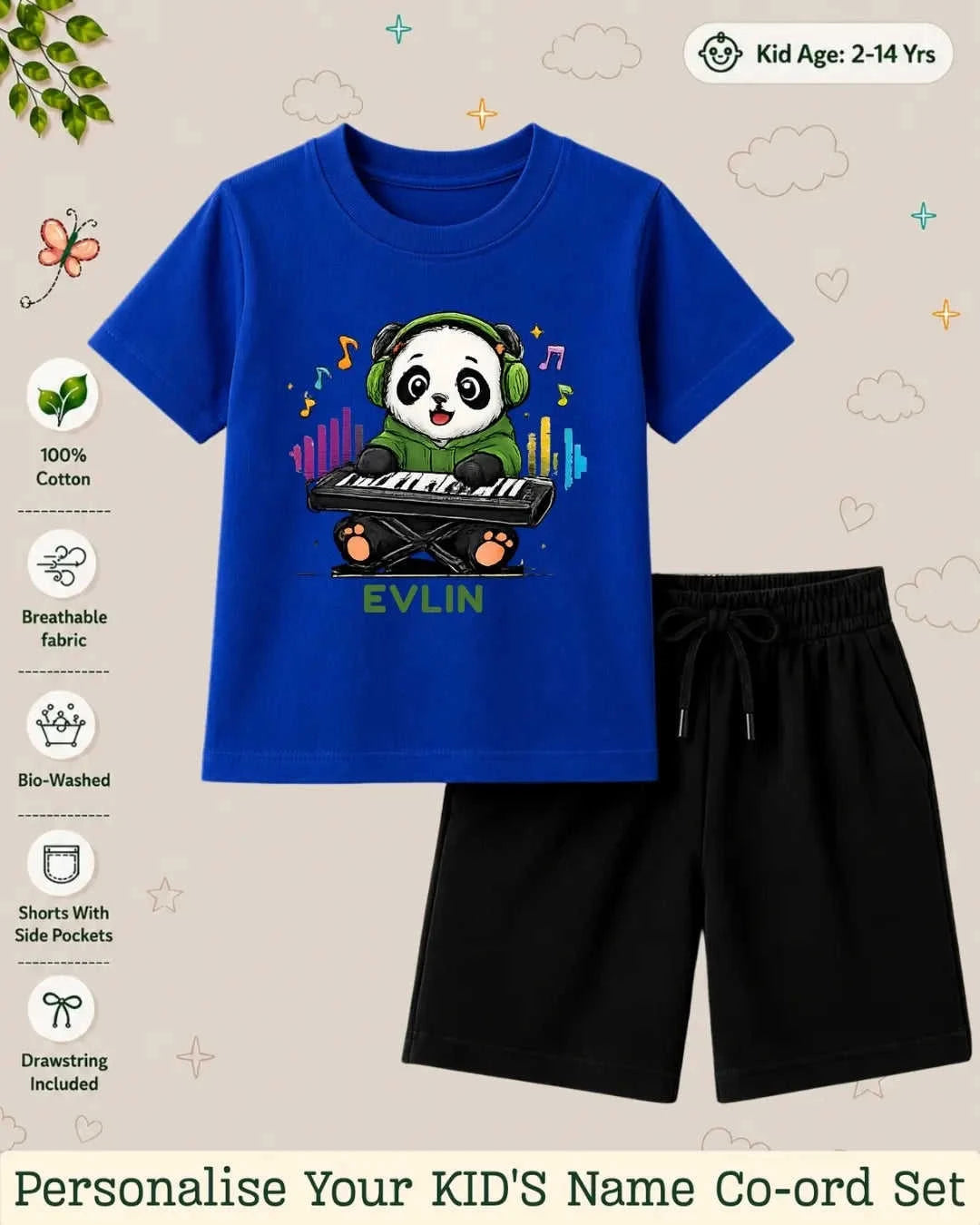 Little Musician Kid Custom Co-ord Set. Swiftsoul