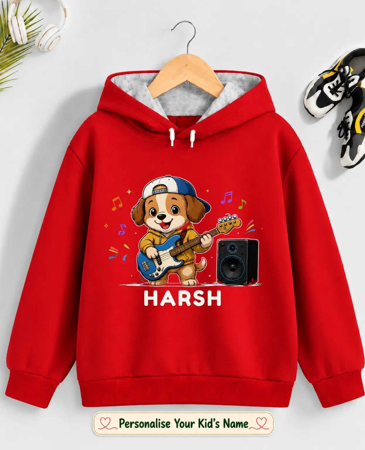 Little Musician Kid Custom Cotton Hoodie Swiftsoul