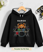 Little Musician Kid Custom Cotton Hoodie Swiftsoul