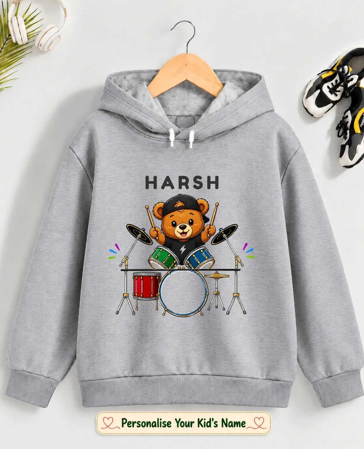 Little Musician Kid Custom Cotton Hoodie Swiftsoul