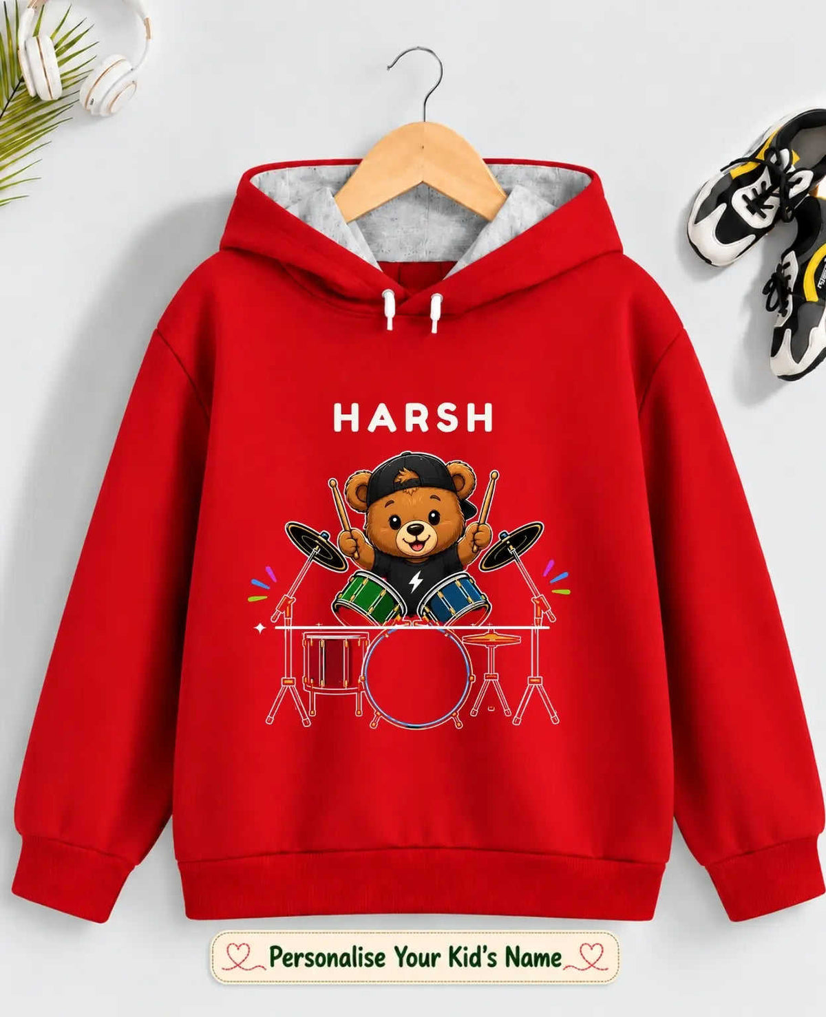 Little Musician Kid Custom Cotton Hoodie Swiftsoul